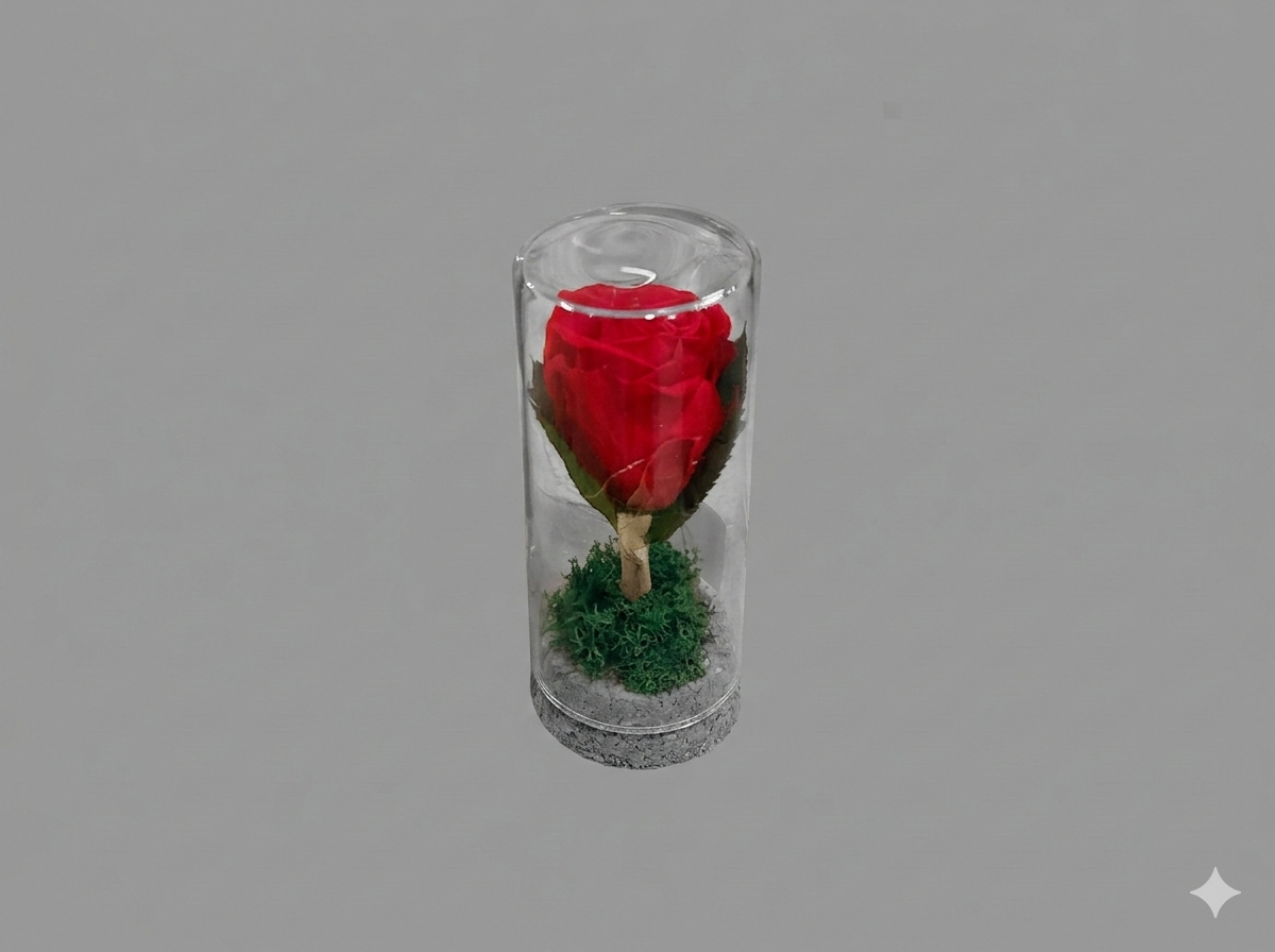Rosa Individual Preservada en Cúpula de Cristal - Imagen 1
