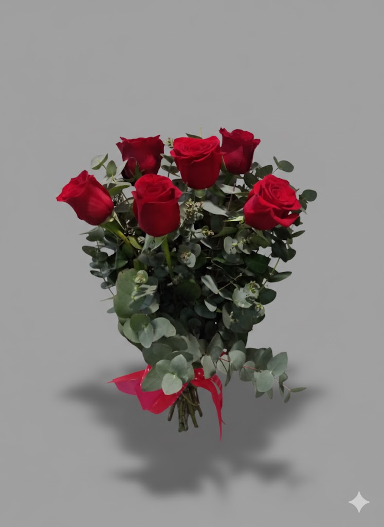 Ramo de 6 rosas "Esencia natural simple" - Imagen 1