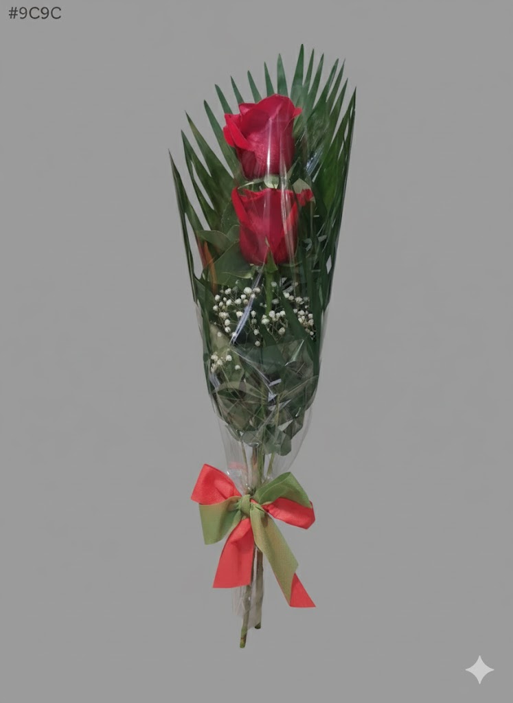 Detalle de 2 rosas naturales "Doble encanto" - Imagen 1